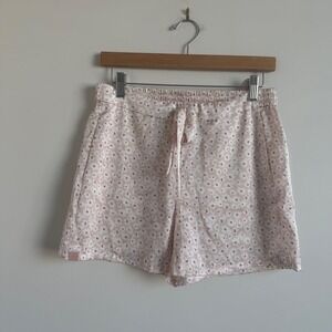 Barefoot Dreams Rose Mist Ditsy Floral Washed Satin Pajama Shorts Size
